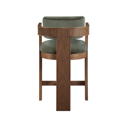 Sacha Green Velvet Stool