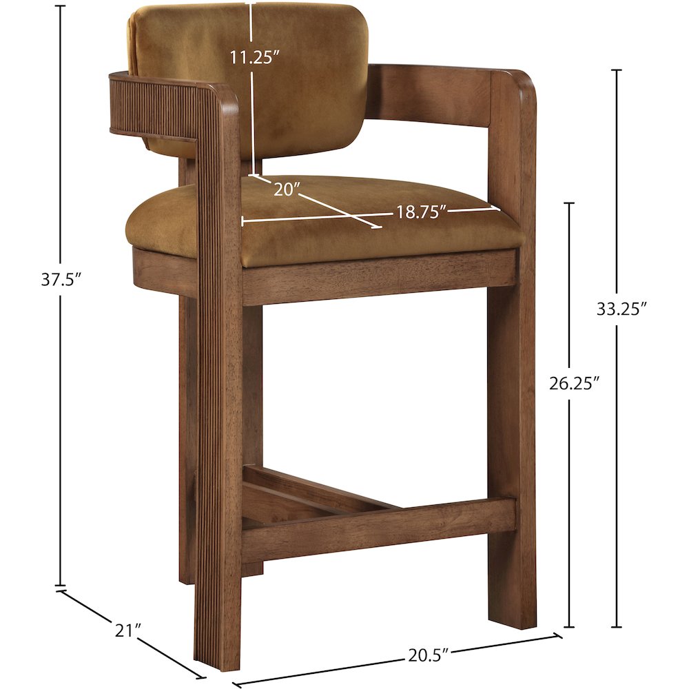 Sacha Saddle Velvet Stool
