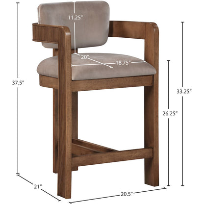 Sacha Taupe Velvet Stool