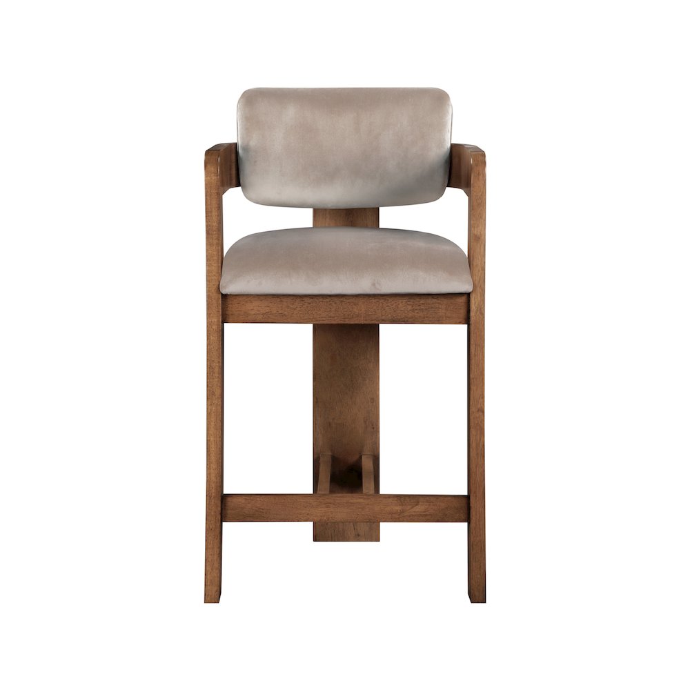 Sacha Taupe Velvet Stool