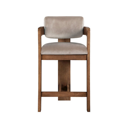 Sacha Taupe Velvet Stool
