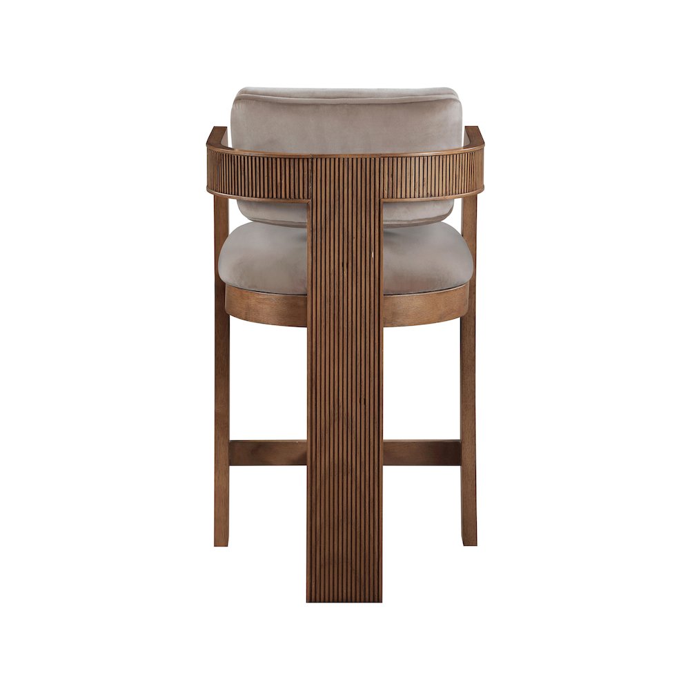 Sacha Taupe Velvet Stool