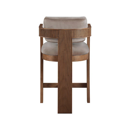 Sacha Taupe Velvet Stool