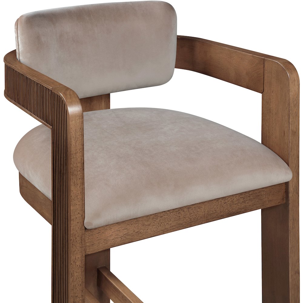 Sacha Taupe Velvet Stool
