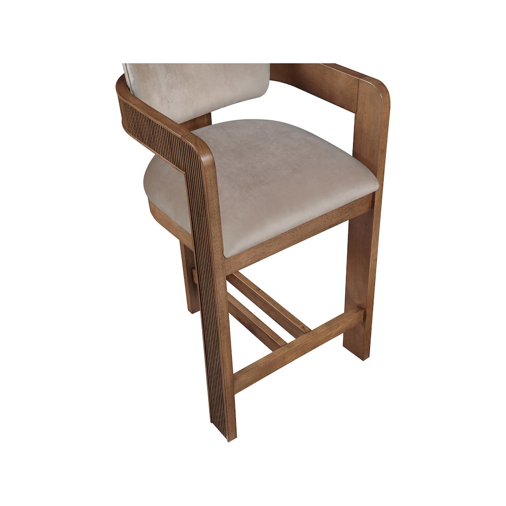 Sacha Taupe Velvet Stool