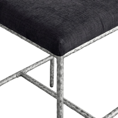 Reeves Black Chenille Fabric Upholstered Counter Stool, Set of 2