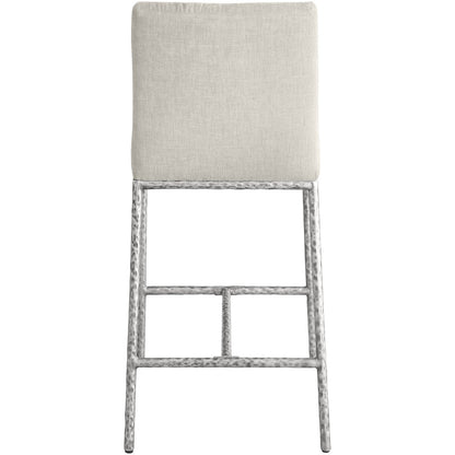 Reeves Cream Chenille Fabric Upholstered Counter Stool, Set of 2