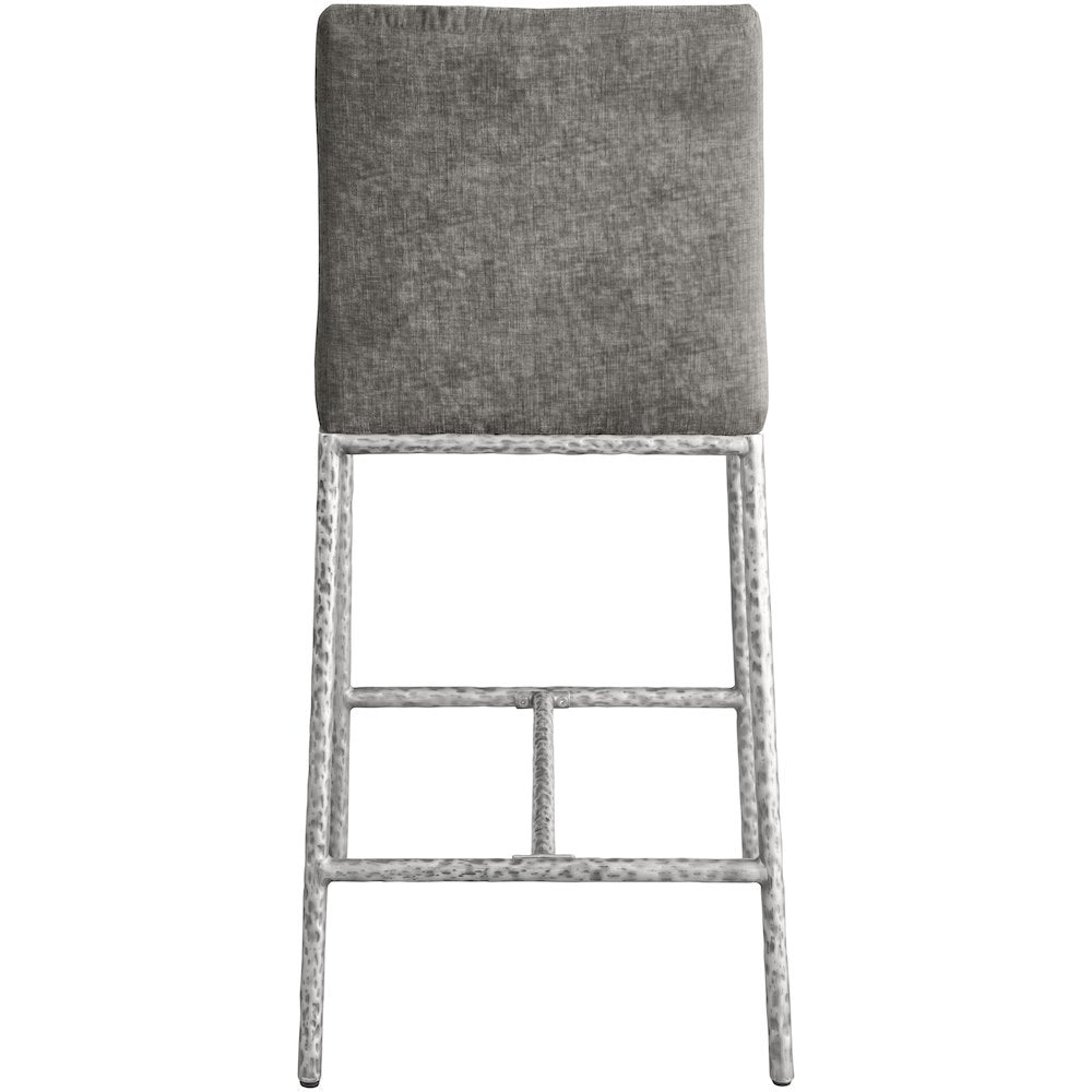 Reeves Grey Chenille Fabric Upholstered Counter Stool, Set of 2