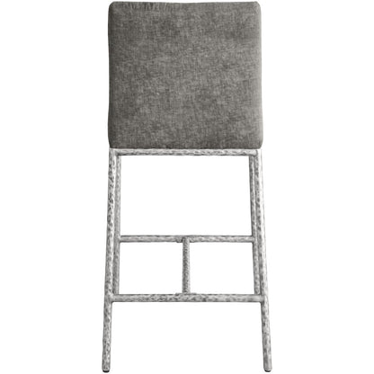 Reeves Grey Chenille Fabric Upholstered Counter Stool, Set of 2
