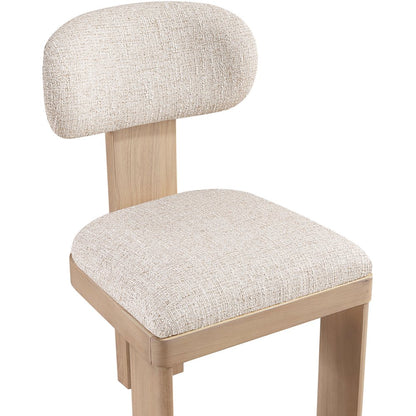 Timbra Beige Linen Textured Fabric Upholstered Dining Chair, Set of 2