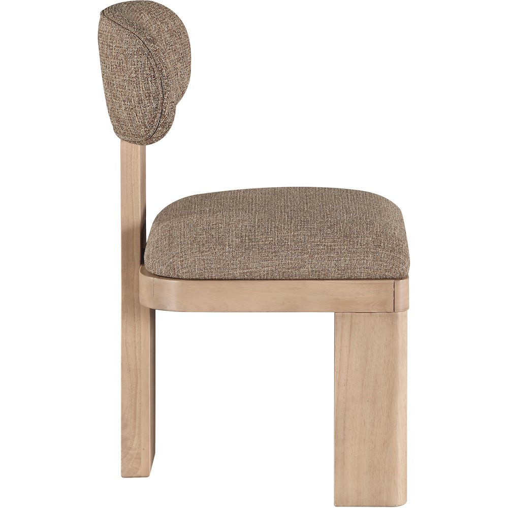 Timbra Natural Linen Textured Fabric Upholstered Dining Chair, Set of 2