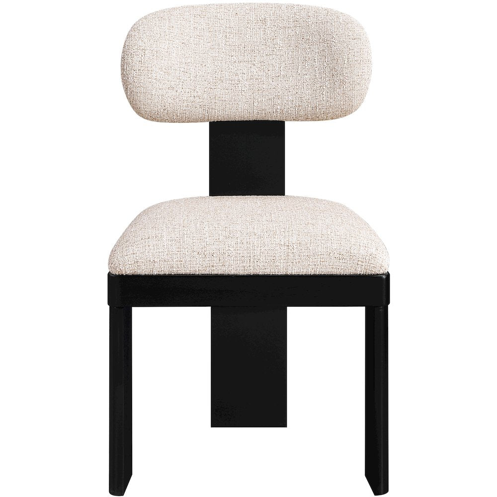 Timbra Black Linen Textured Fabric Upholstered Dining Chair, Set of 2