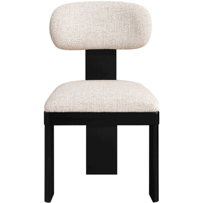 Timbra Black Linen Textured Fabric Upholstered Dining Chair, Set of 2