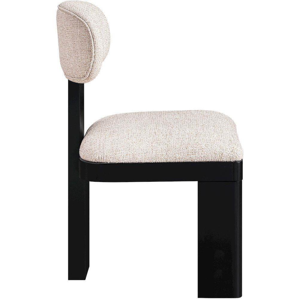 Timbra Black Linen Textured Fabric Upholstered Dining Chair, Set of 2