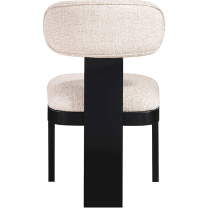 Timbra Black Linen Textured Fabric Upholstered Dining Chair, Set of 2