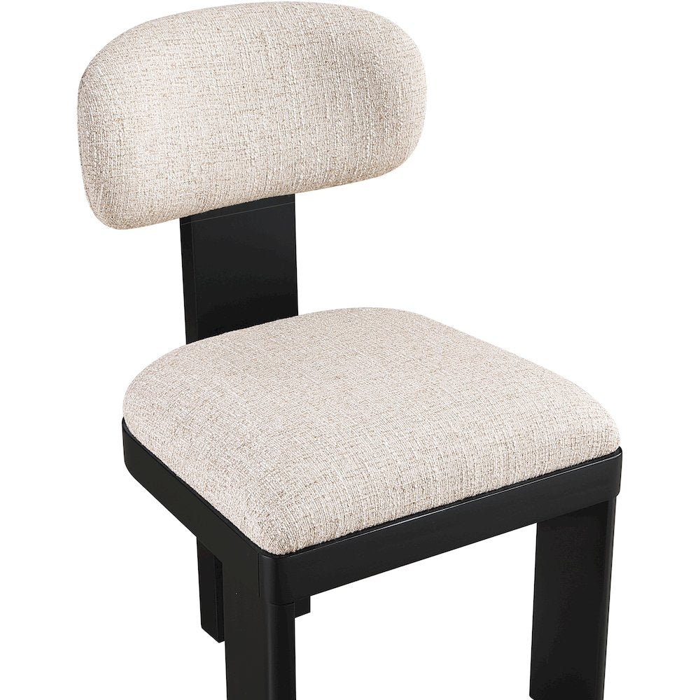 Timbra Black Linen Textured Fabric Upholstered Dining Chair, Set of 2