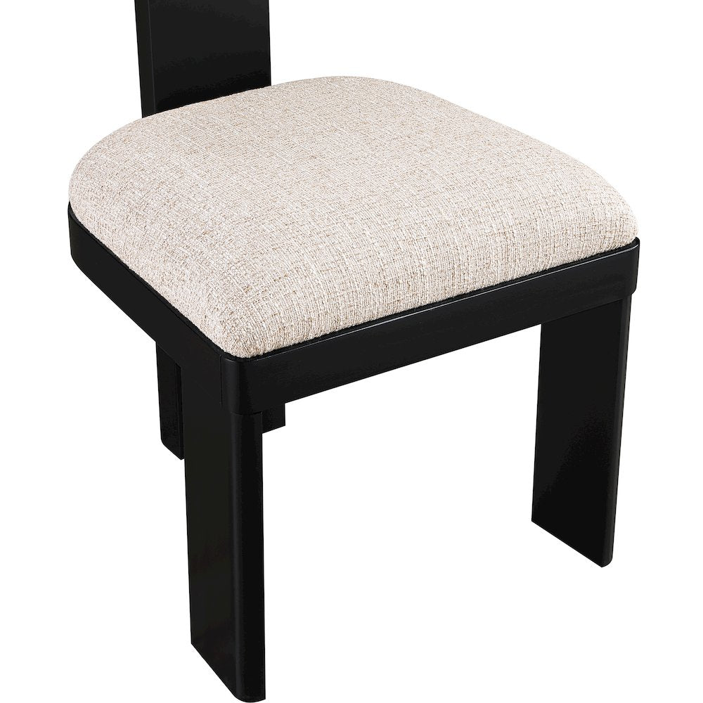 Timbra Black Linen Textured Fabric Upholstered Dining Chair, Set of 2