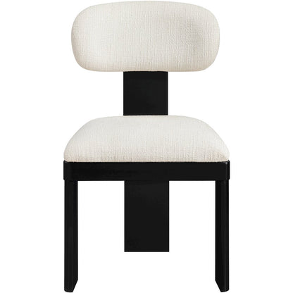 Timbra Black Linen Textured Fabric Upholstered Dining Chair, Set of 2
