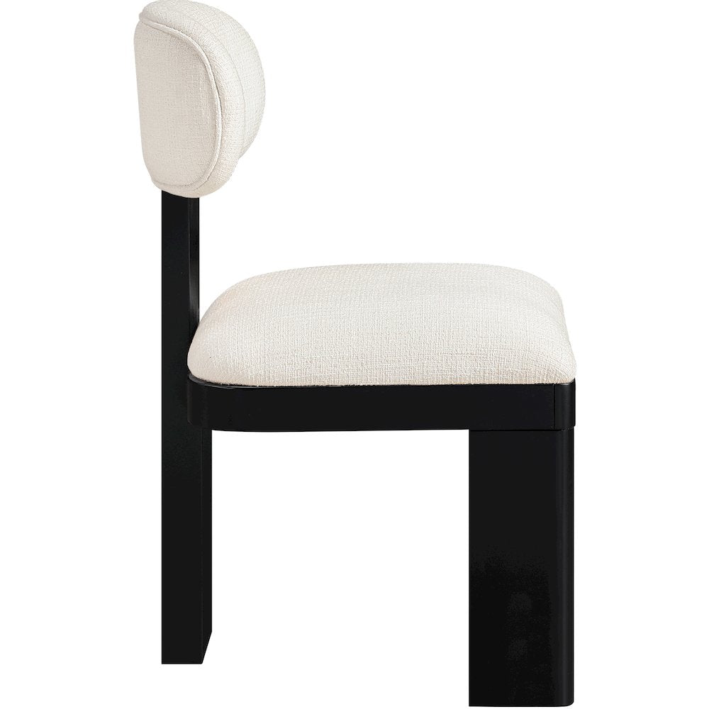 Timbra Black Linen Textured Fabric Upholstered Dining Chair, Set of 2