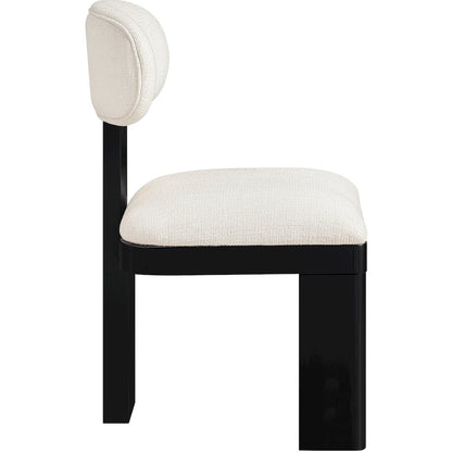 Timbra Black Linen Textured Fabric Upholstered Dining Chair, Set of 2