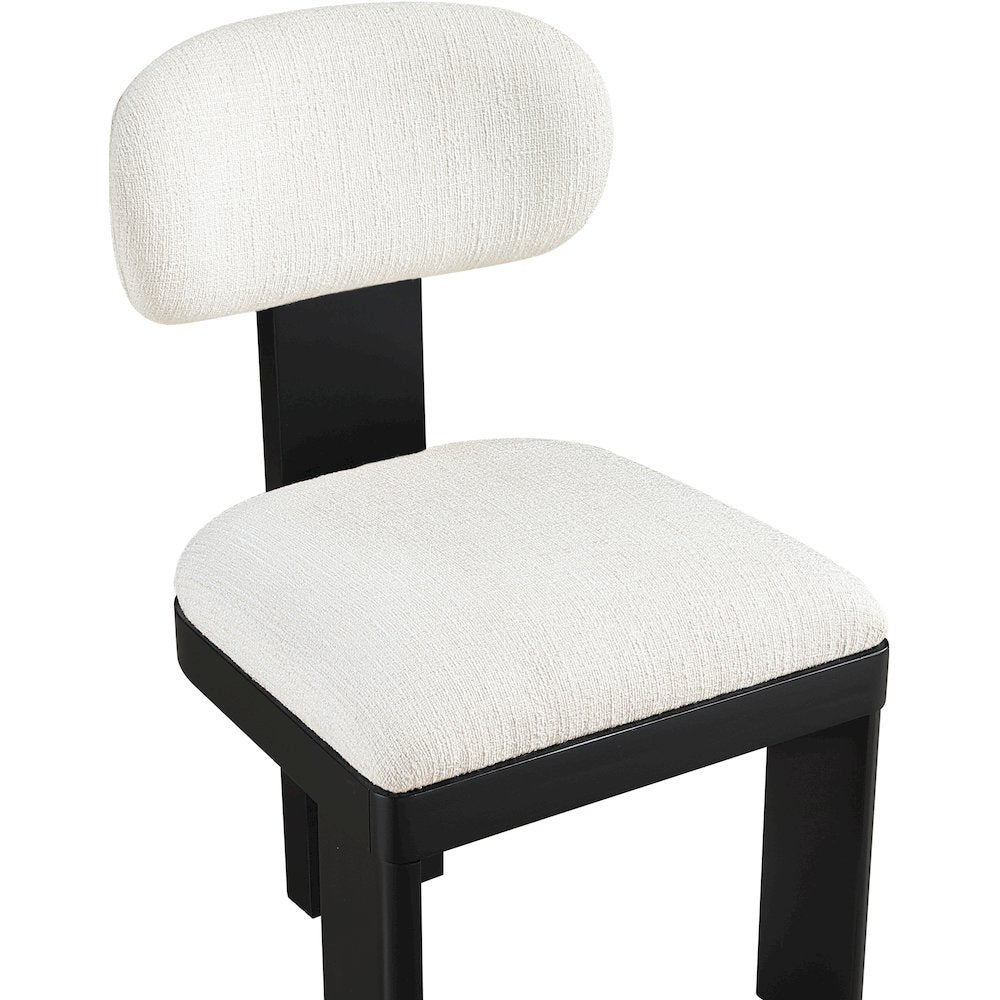 Timbra Black Linen Textured Fabric Upholstered Dining Chair, Set of 2