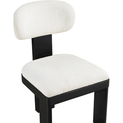Timbra Black Linen Textured Fabric Upholstered Dining Chair, Set of 2