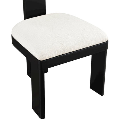 Timbra Black Linen Textured Fabric Upholstered Dining Chair, Set of 2