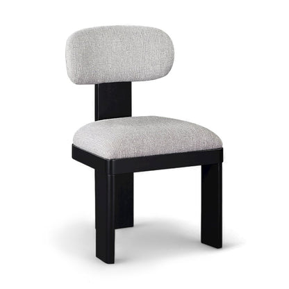 Timbra Black Linen Textured Fabric Upholstered Dining Chair, Set of 2