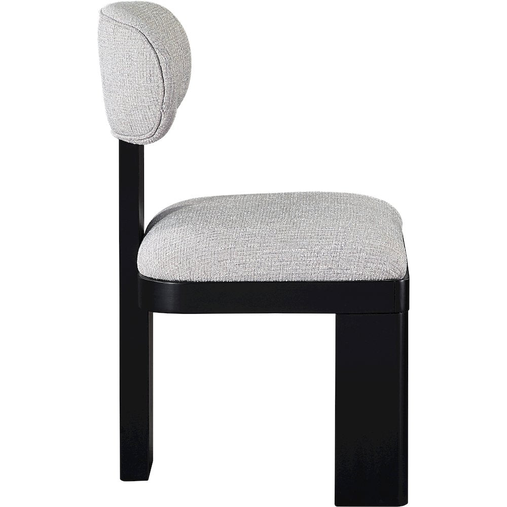 Timbra Black Linen Textured Fabric Upholstered Dining Chair, Set of 2