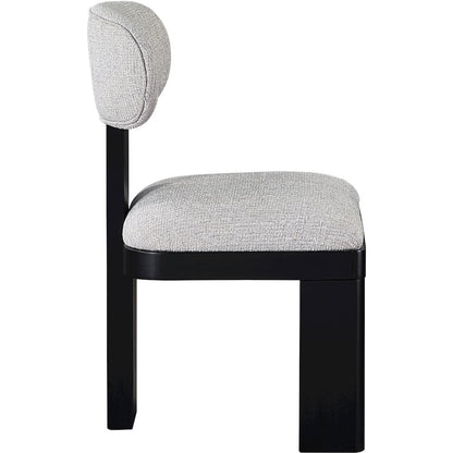 Timbra Black Linen Textured Fabric Upholstered Dining Chair, Set of 2