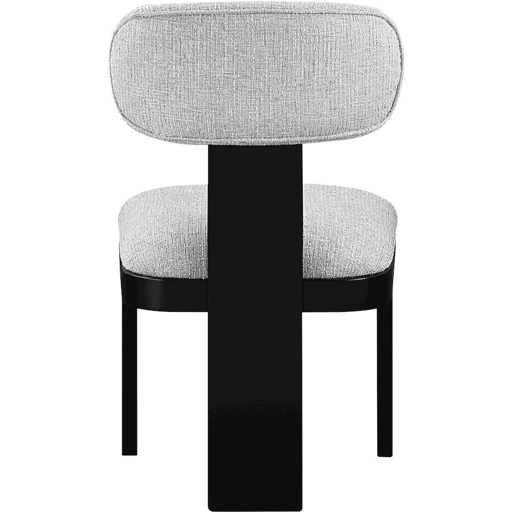 Timbra Black Linen Textured Fabric Upholstered Dining Chair, Set of 2