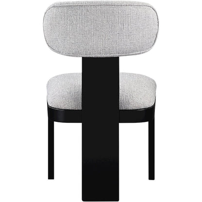 Timbra Black Linen Textured Fabric Upholstered Dining Chair, Set of 2