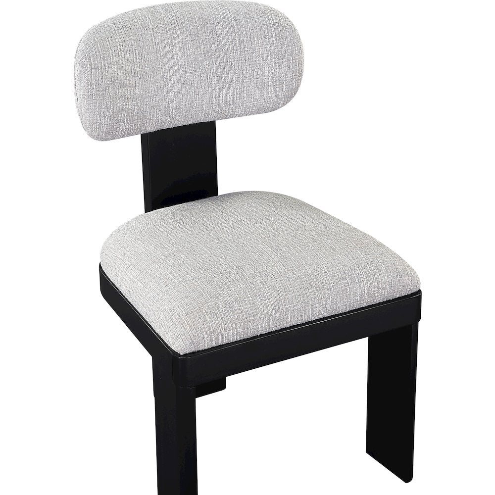 Timbra Black Linen Textured Fabric Upholstered Dining Chair, Set of 2