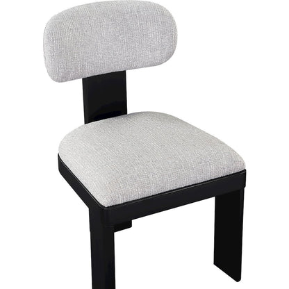 Timbra Black Linen Textured Fabric Upholstered Dining Chair, Set of 2
