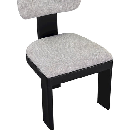 Timbra Black Linen Textured Fabric Upholstered Dining Chair, Set of 2