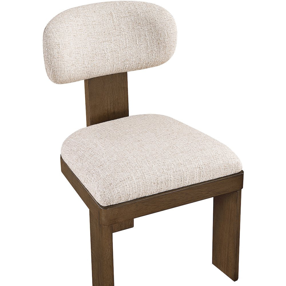 Timbra Brown Linen Textured Fabric Upholstered Dining Chair, Set of 2