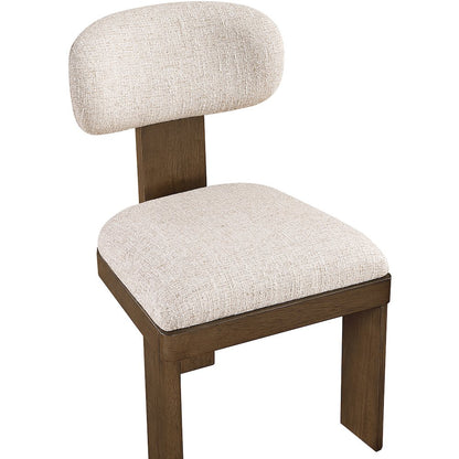 Timbra Brown Linen Textured Fabric Upholstered Dining Chair, Set of 2