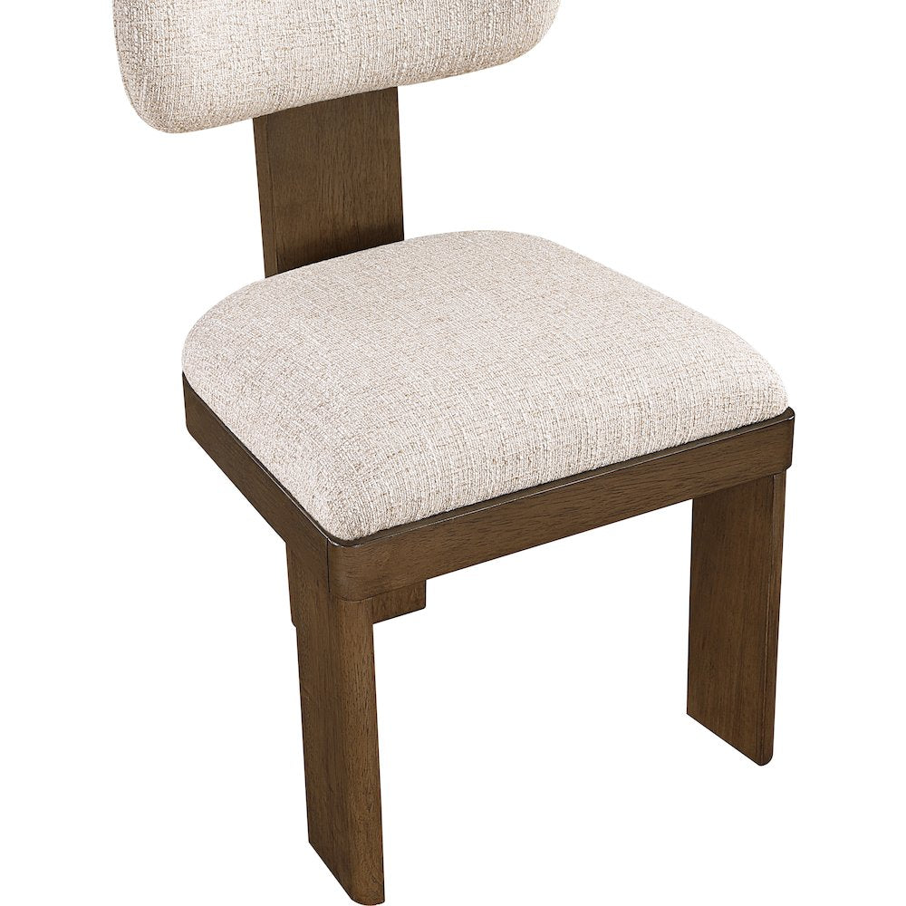 Timbra Brown Linen Textured Fabric Upholstered Dining Chair, Set of 2