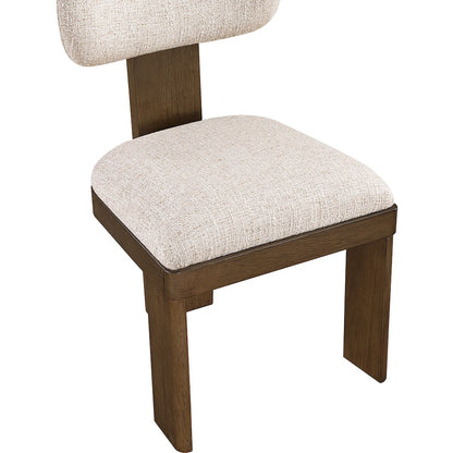 Timbra Brown Linen Textured Fabric Upholstered Dining Chair, Set of 2
