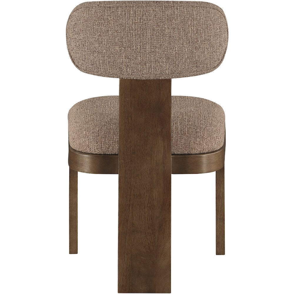 Timbra Brown Linen Textured Fabric Upholstered Dining Chair, Set of 2