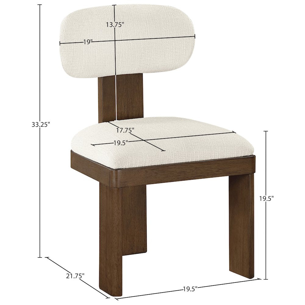 Timbra Brown Linen Textured Fabric Upholstered Dining Chair, Set of 2