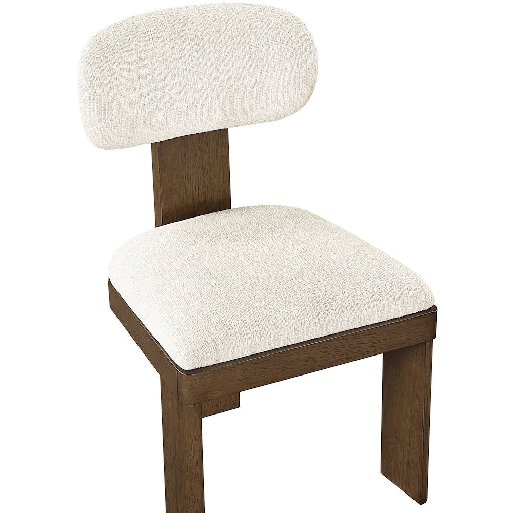 Timbra Brown Linen Textured Fabric Upholstered Dining Chair, Set of 2