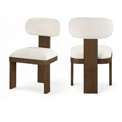 Timbra Brown Linen Textured Fabric Upholstered Dining Chair, Set of 2
