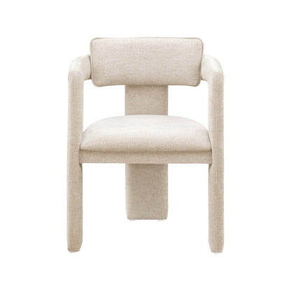 Brenda Beige Chenille Fabric Dining Chair, Set of 2