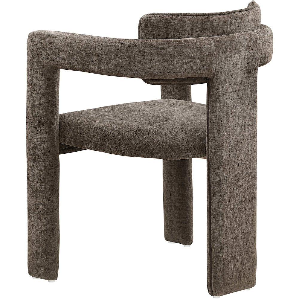 Brenda Brown Chenille Fabric Dining Chair, Set of 2