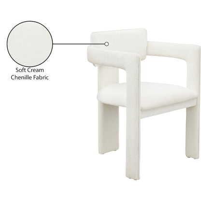 Brenda Cream Chenille Fabric Dining Chair, Set of 2