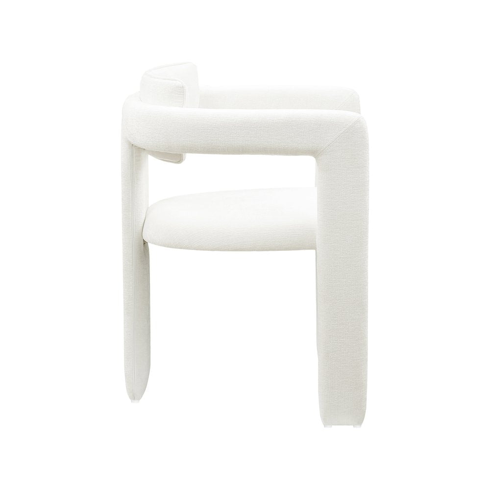 Brenda Cream Chenille Fabric Dining Chair, Set of 2