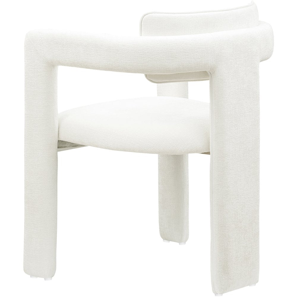 Brenda Cream Chenille Fabric Dining Chair, Set of 2
