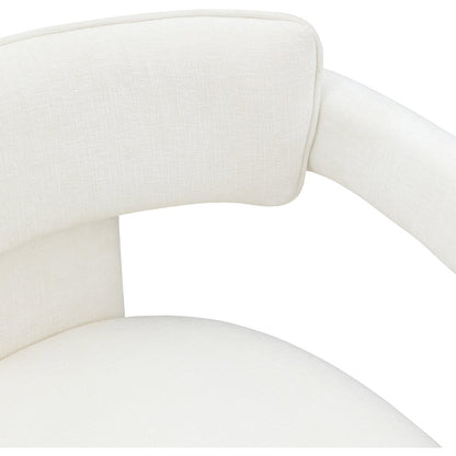 Brenda Cream Chenille Fabric Dining Chair, Set of 2