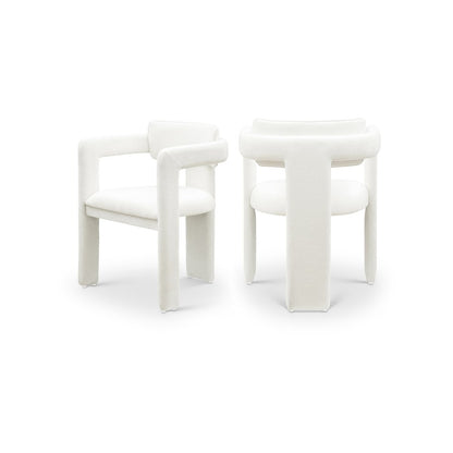 Brenda Cream Chenille Fabric Dining Chair, Set of 2